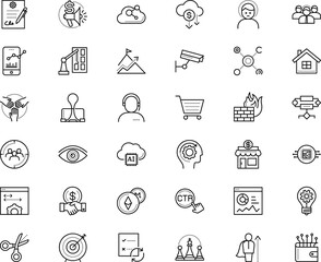 business vector icon set such as: intellect, close, altcoin, chess, checkmate, objective, letter, infrastructure, metallic, ideas, haircut, assistant, ui, lite coin, to, school, encryption, safety