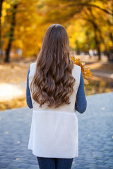 Back rear view brunette hair model