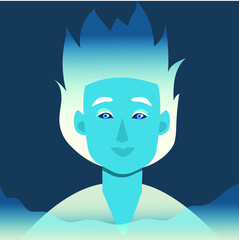 vector illustration scary ghost woman