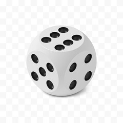 One isometric craps game dice, matte photo realistic material