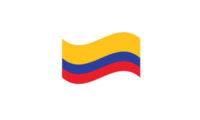 Colombia flag waving vector illustration
