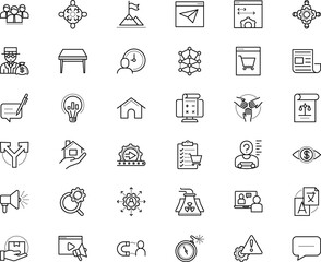 business vector icon set such as: stroke, source, portrait, magnifying, vocabulary, shout, university, alarm, main, figure, ai, postal, translate, current, merchandise, women, science, mortgage