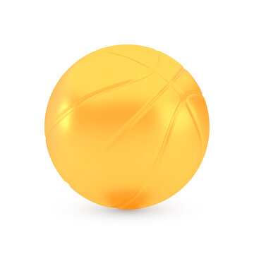 Golden basketball award concept, shiny realistic metallic ball
