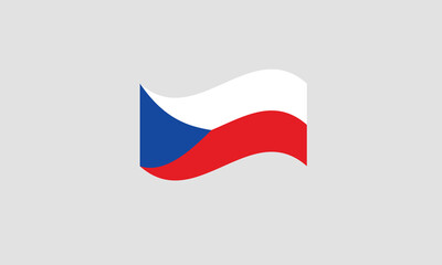 Czech Republic, Czechia flag waving vector illustration