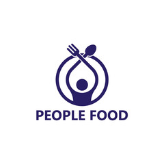 People Food Logo Template Design Vector