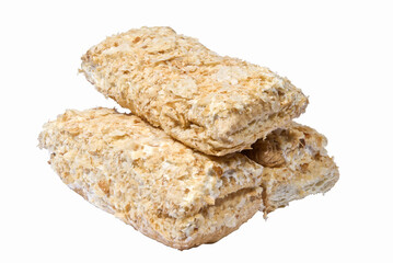 Baking sweet cookies with filling on a white background