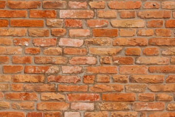 Orange and red brick wall as background