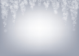 Gray Snowfall Vector Gray Background. Fantasy 