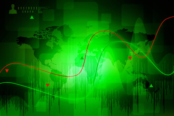 2d rendering Stock market online business concept. business Graph 