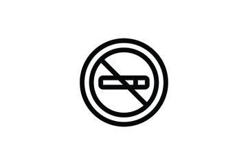 Hotel Outline Icon - No Smoking