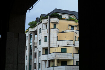 facade of modern residential complex,new luxury house.