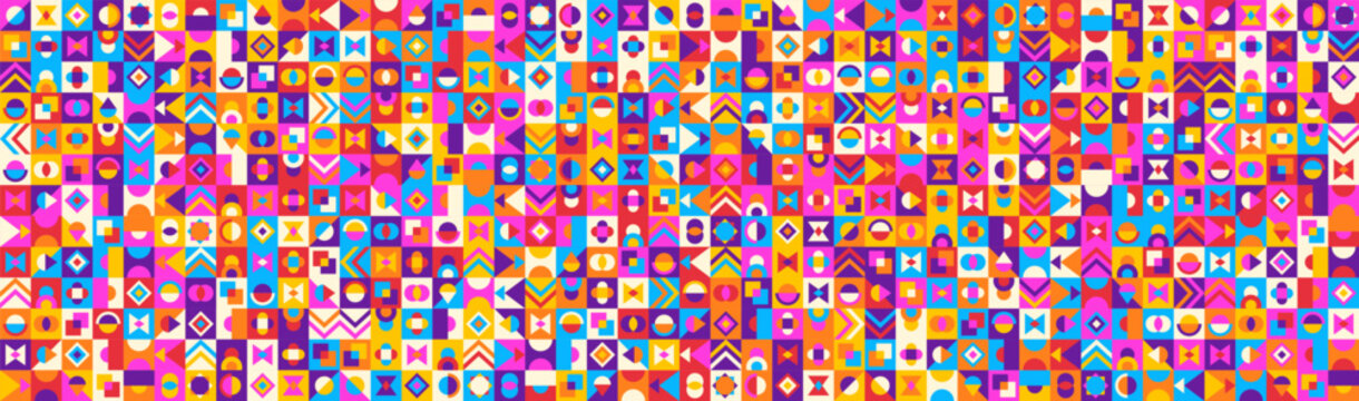 Colorful geometric seamless pattern design. Vector illustration.