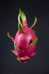 Pitahaya fruit on black background