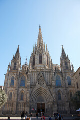 Fototapeta na wymiar The Cathedral of Barcelona in Spain