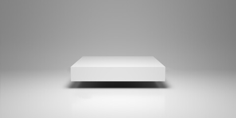 Minimalistic, elegant exhibit for product display with a grey background. Model 3d.