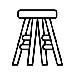 Stool icon for furniture or household equipment company that can be used on brochures, catalogs, web, pattern element, etc.