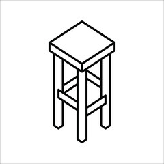Stool icon for furniture or household equipment company that can be used on brochures, catalogs, web, pattern element, etc.