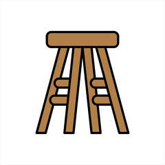 Stool icon for furniture or household equipment company that can be used on brochures, catalogs, web, pattern element, etc.