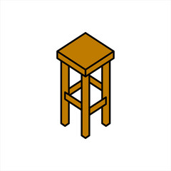 Stool icon for furniture or household equipment company that can be used on brochures, catalogs, web, pattern element, etc.