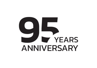 95th anniversary logo. 95 years celebrating icon or badge. Vector illustration.