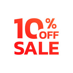 10 percent price off icon, label or tag. Sale banner. Discount badge or sticker design. Vector illustration.