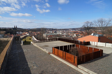 Fototapeta na wymiar Panoramic view of Vysehrad historic fort in Prague, Czech Republic