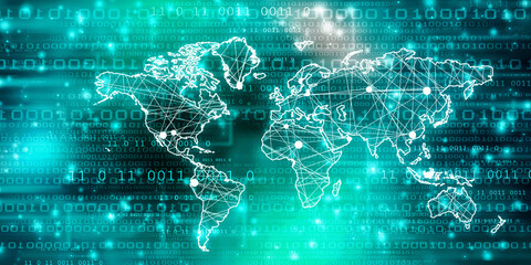 2d illustration world map abstract background
