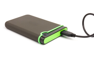 external hard drive for backup on a white background