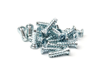 metal steel bolts isolated on white background