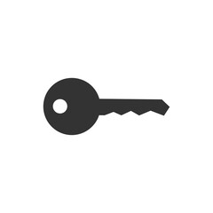 Key vector icon. Key black outline illustration isolated on white background.