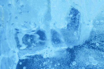 Texture Blue Ice. Frozen ice wall background
