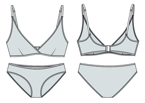 Sports underwear set fashion flat templates Vector Image