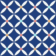 Fototapeta premium Japanese Petal Circle Vector Seamless Pattern