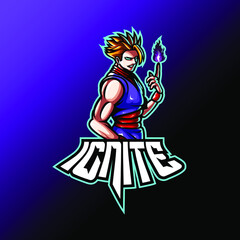 Ninja modern character for gaming logo