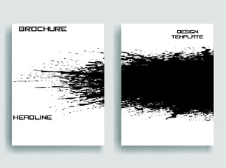 Vintage Set Of Different Grunge Textured Brochures . Black and White Patterns in Grungy Style . Vector