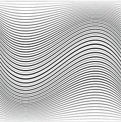 Abstract warped Diagonal Striped Background . Vector curved twisted slanting, waved lines texture