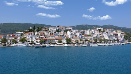 Naklejka na ściany i meble Picturesque main town of Skiathos island, Sporades, Greece