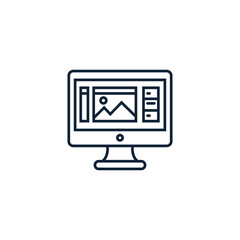 Wireframe icon. Monitor symbol modern, simple, vector, icon for website design, mobile app, ui. Vector Illustration