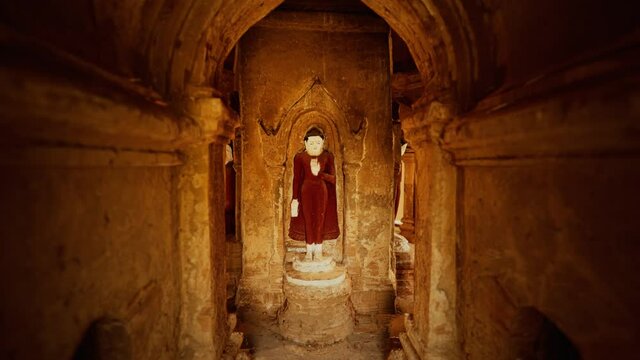Interior of the ancient temples in Bagan eim ya kyaung Myanmar