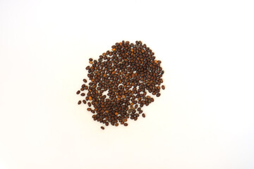 Dinosaur kale seeds isolated on the white background