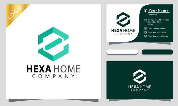 letter Z hexagon home colorful logo design inspiraton, business card