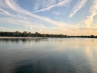 sunset over the river