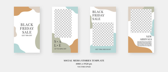 Social media template. Trendy editable social media stories template. Mockup isolated. Template design. Vector illustration.
