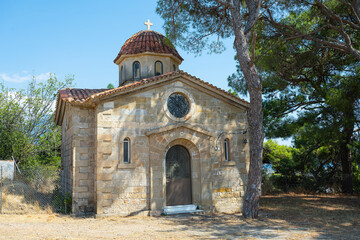 Fototapeta na wymiar Orthodoxe Kapelle auf dem Kastro, Kalamata, Peleponnes, Griechenland