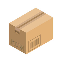 Isometric parcel icon.Packing box vector illustration isolated on white background.
