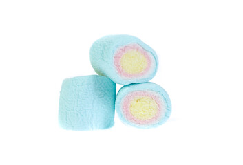colorful marshmallows candy  on white background
