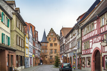 Fototapeta na wymiar Street in Budingen, Germany