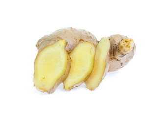 ginger root on white background