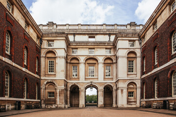 Fototapeta na wymiar The ornate central courtyard of a British University 