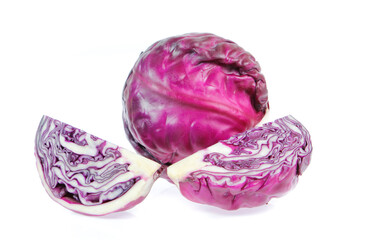 red cabbage isolated on white